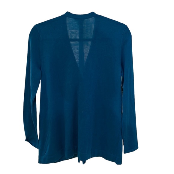 J Jill button down cardigan,SZxsp, dark, teal color, never worn, very fine knit - Picture 3 of 8